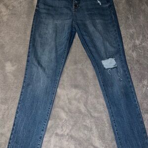 Women's Blue Distressed Jeans